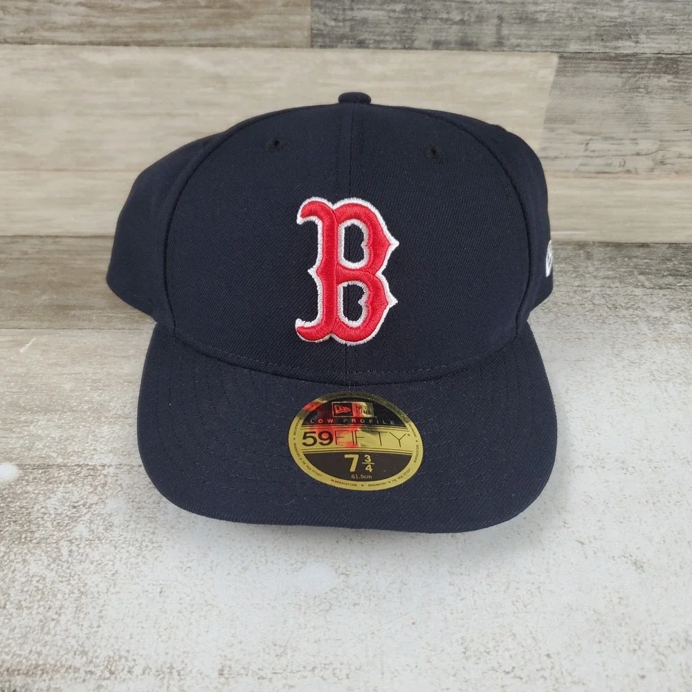 New Era Boston Red Sox 59Fifty Navy Fitted Hat Cap Sz 7 3/4